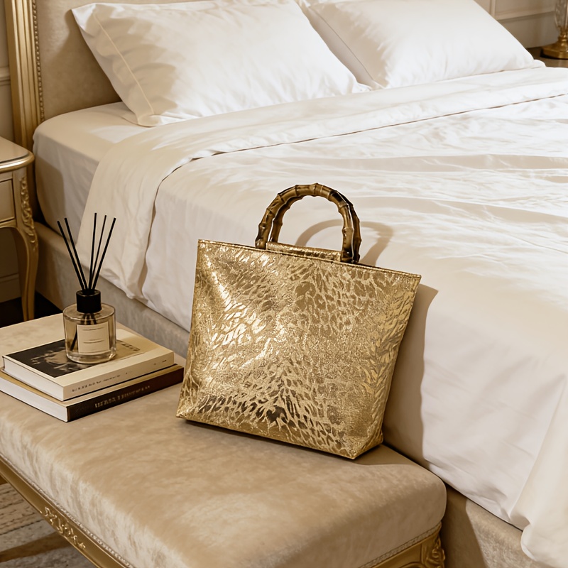Luxury Bags Gold - Borsa tote da donna in jacquard