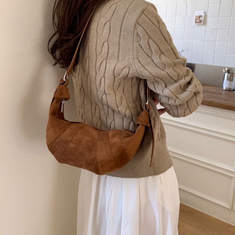 Half Moon Bag Suede - JIAERDI Borsa a tracolla in pelle