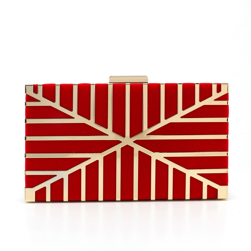 Luxury Bags Gold - Pochette da Sera Geometrica Lusso Rosso