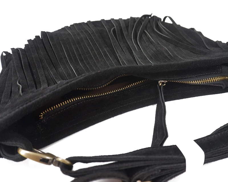 Borsa a tracolla con frange in - Half Moon Bag Suede recensione e prezzo