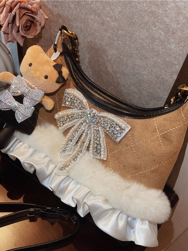 Borsa da ascella con strass pe - Half Moon Bag Suede recensione e prezzo