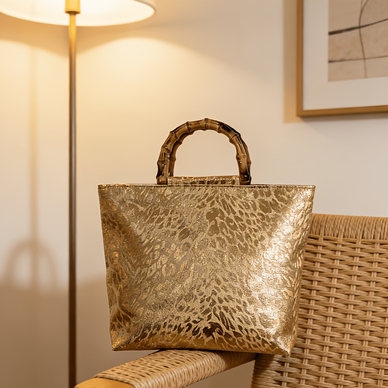 Borsa tote da donna in jacquar - Luxury Bags Gold recensione e prezzo