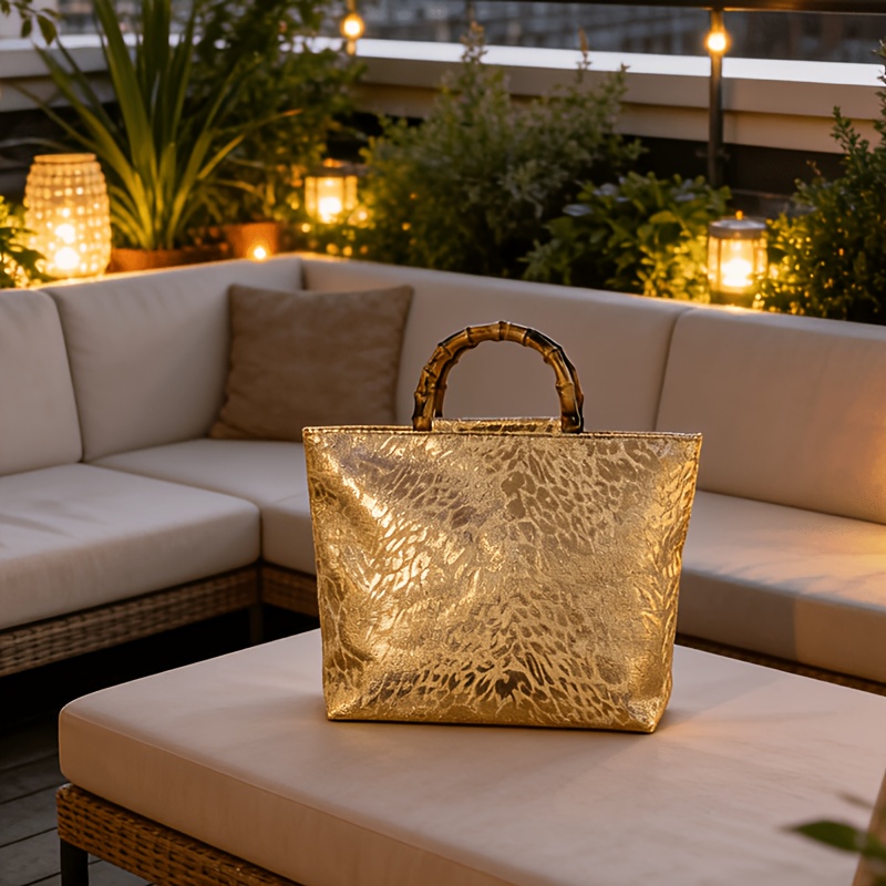 Borsa tote da donna in jacquar - Luxury Bags Gold recensione e prezzo