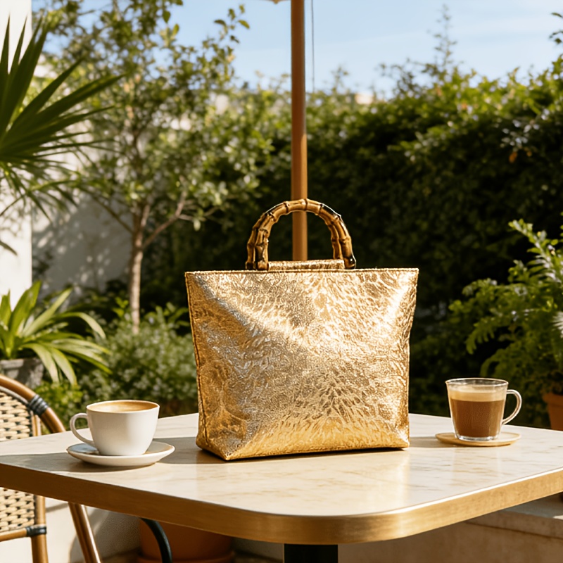 Borsa tote da donna in jacquar - Luxury Bags Gold recensione e prezzo