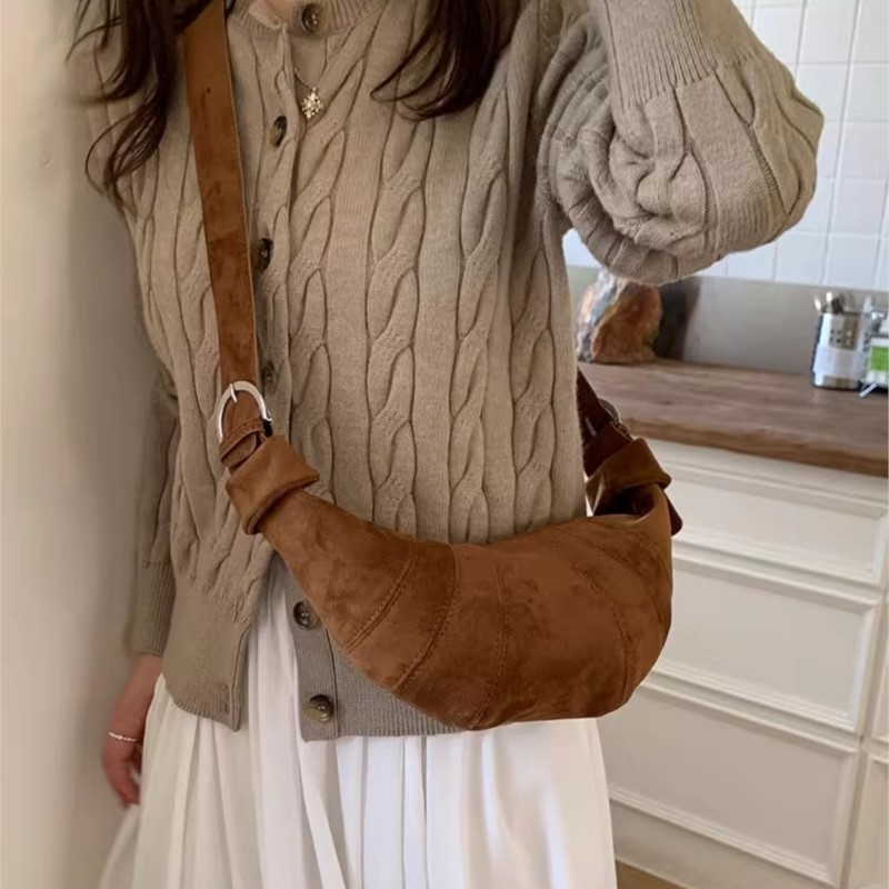 JIAERDI Borsa a tracolla in pe - Half Moon Bag Suede recensione e prezzo