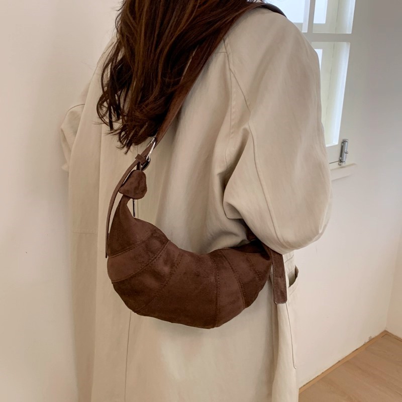 JIAERDI Borsa a tracolla in pe - Half Moon Bag Suede recensione e prezzo